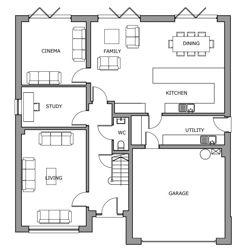 5 bedroom detached house For Sale in Glen Vine - Floorplan 1