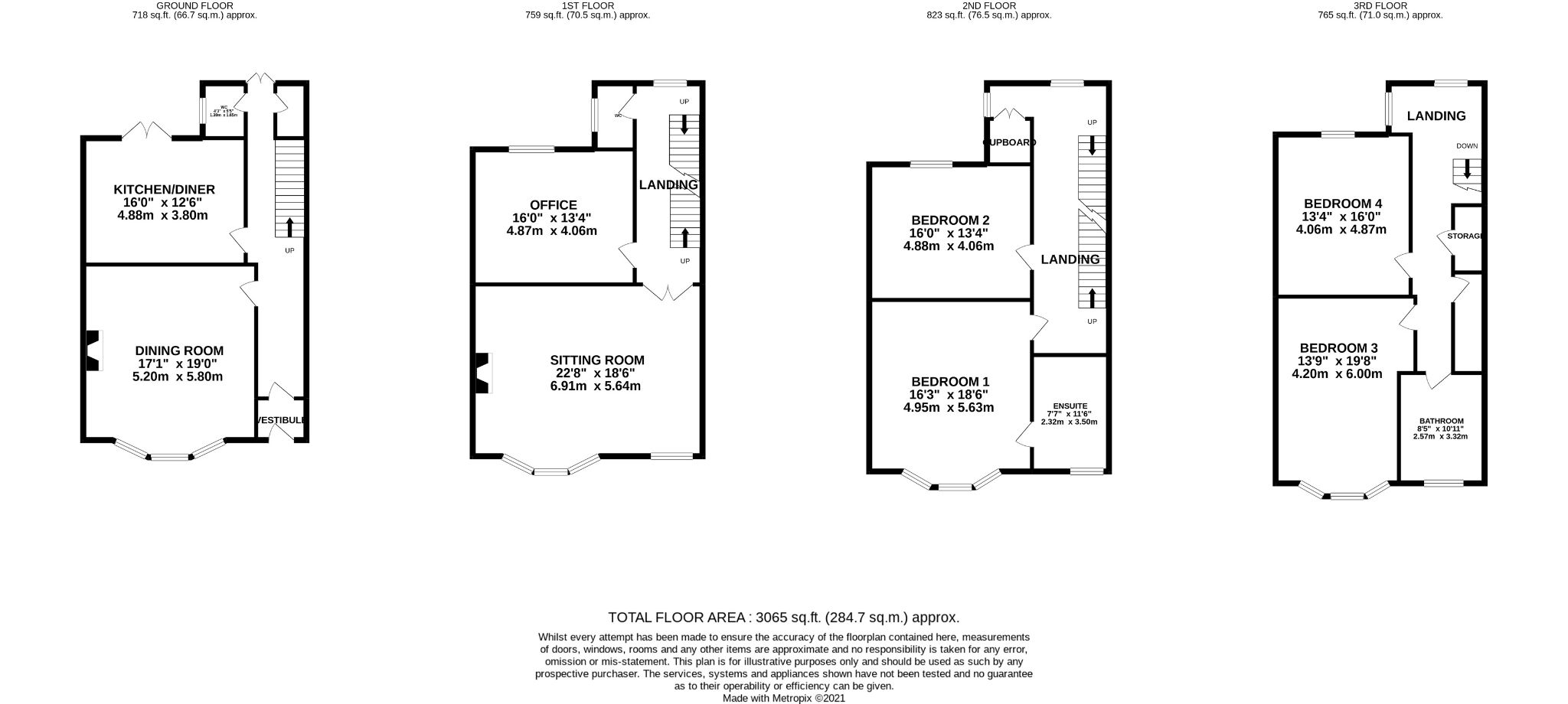 4 bedroom end terraced house For Sale in Ramsey - Floorplan 1