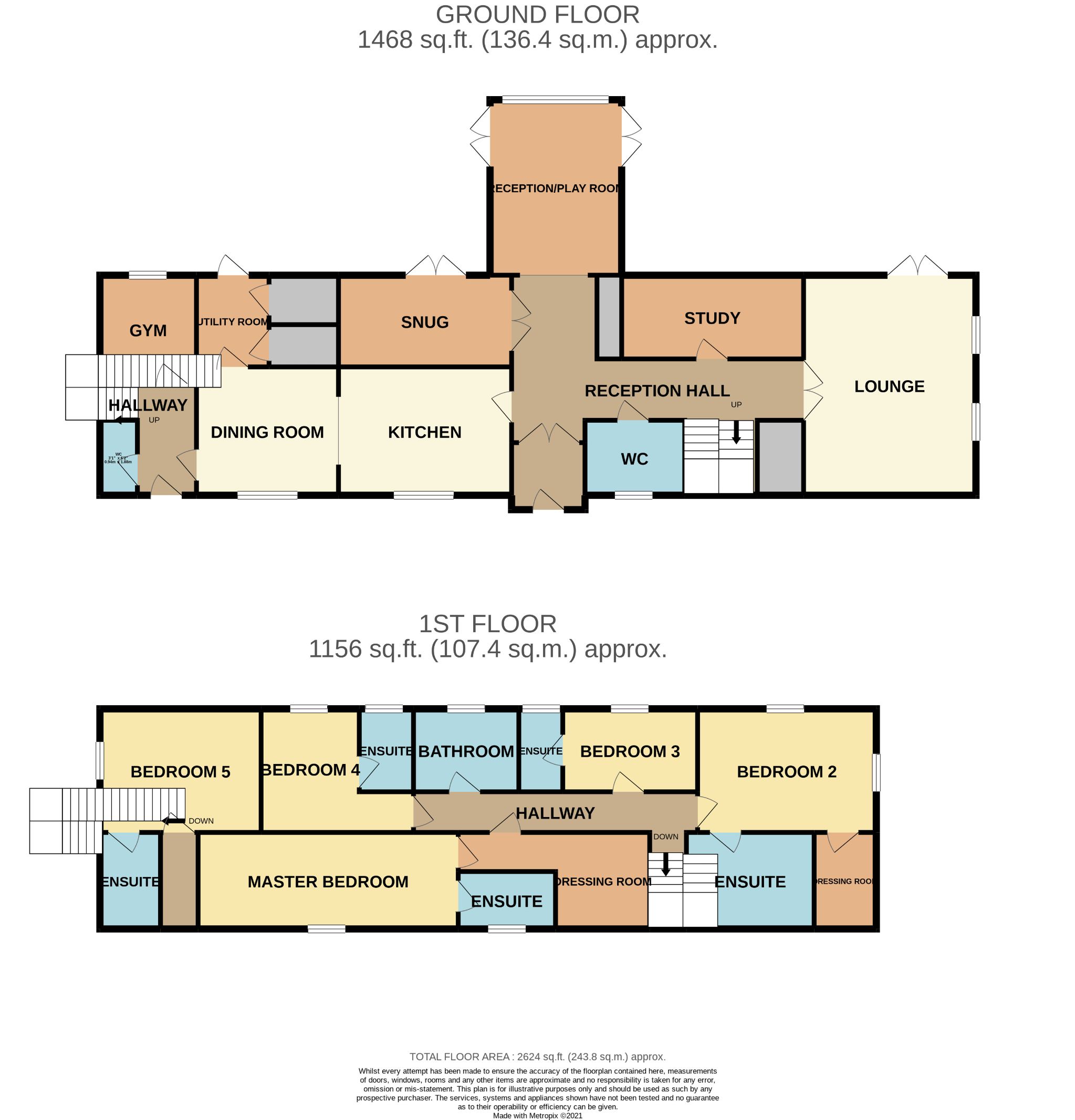 5 bedroom detached house For Sale in Douglas - Floorplan 1