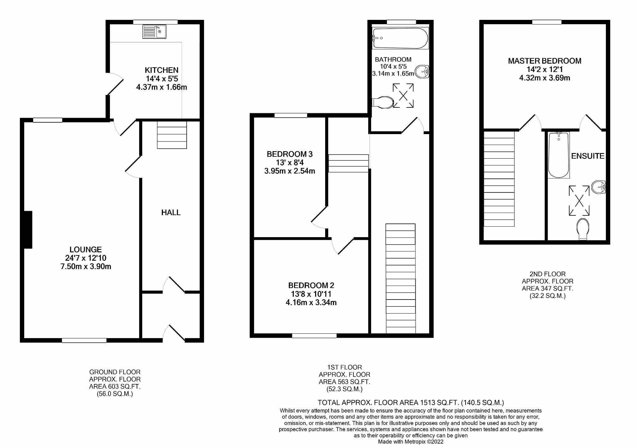 3 bedroom mid terraced house SSTC in Peel - 1 Church Street Floor Plan