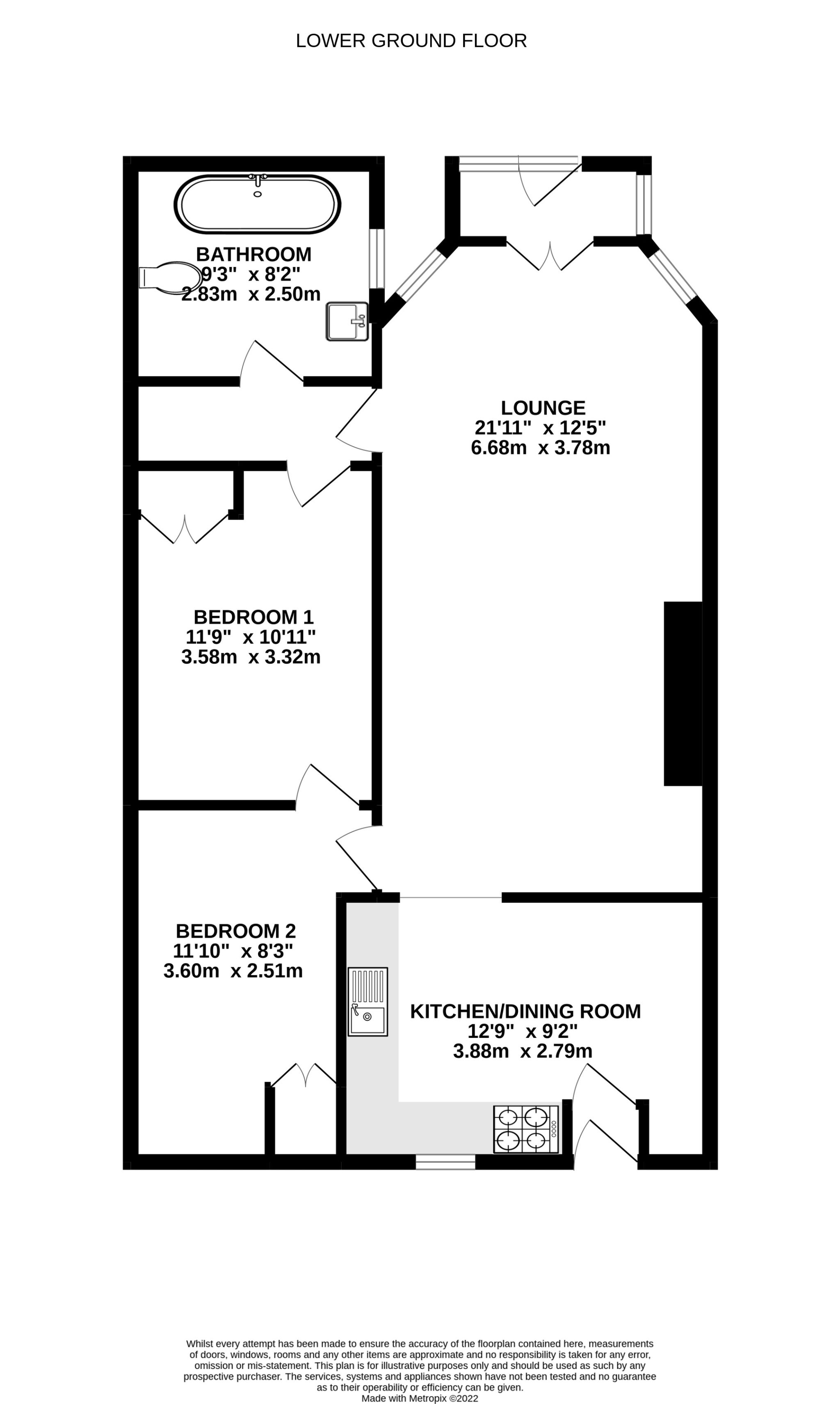 2 bedroom flat flat/apartment SSTC in Ramsey - Floorplan 1