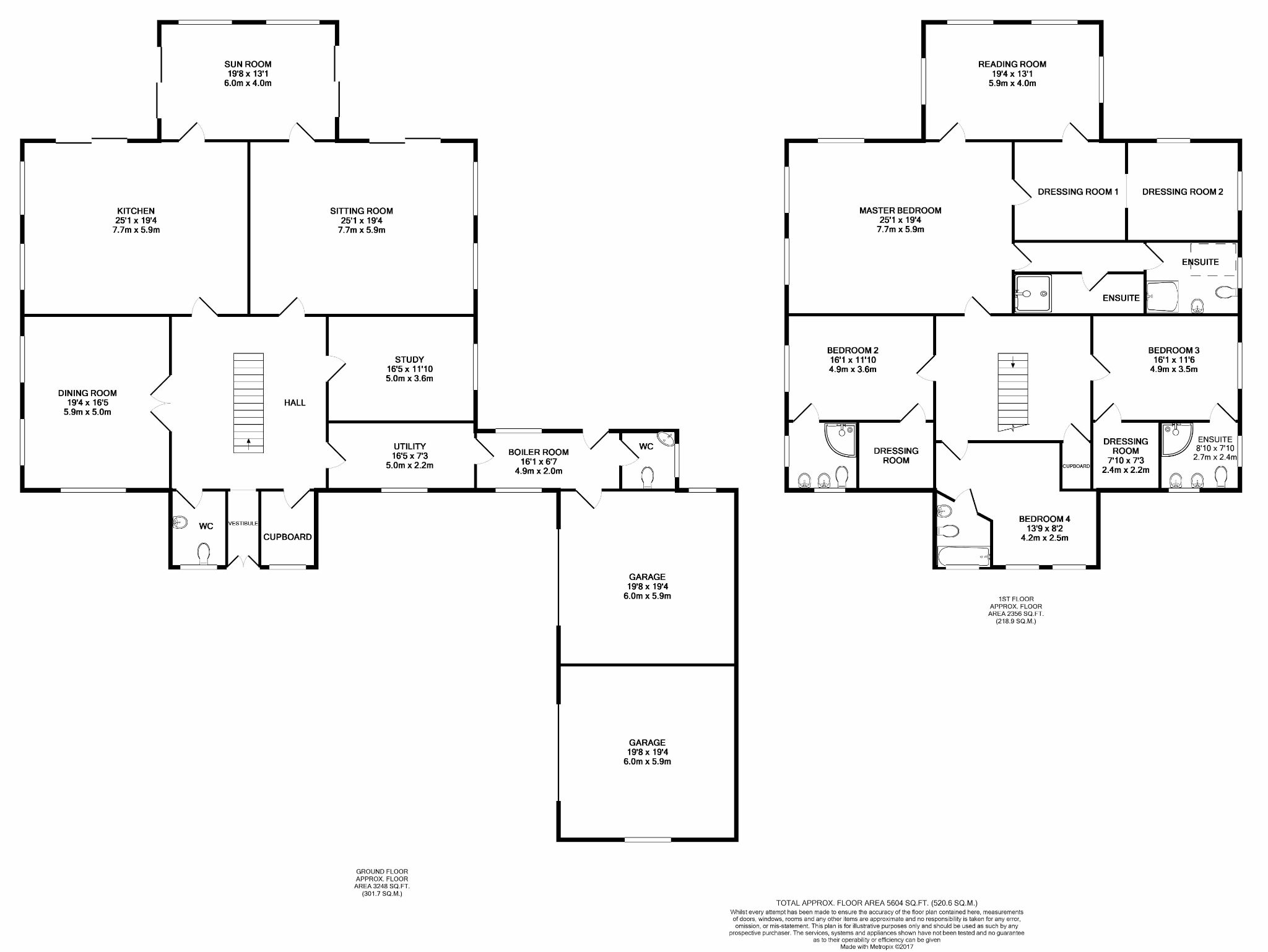 4 bedroom detached house For Sale in Santon - Floorplan 1