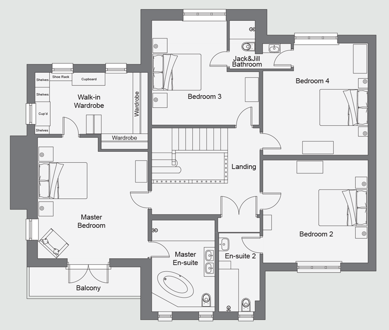 4 bedroom detached house For Sale in Douglas - Floorplan 1