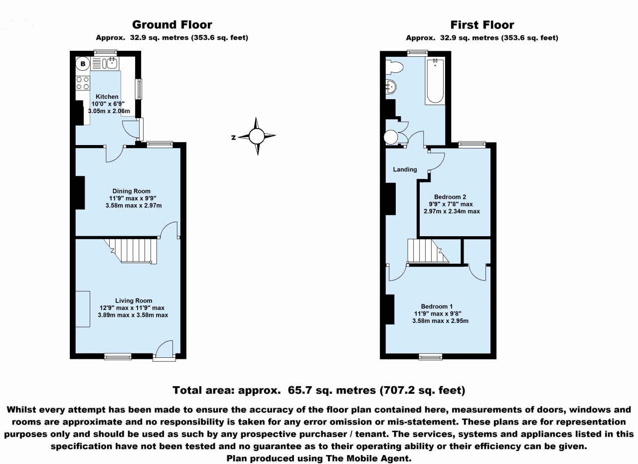 2 bedroom mid terraced house For Sale in Sevenoaks - Floorplan 1