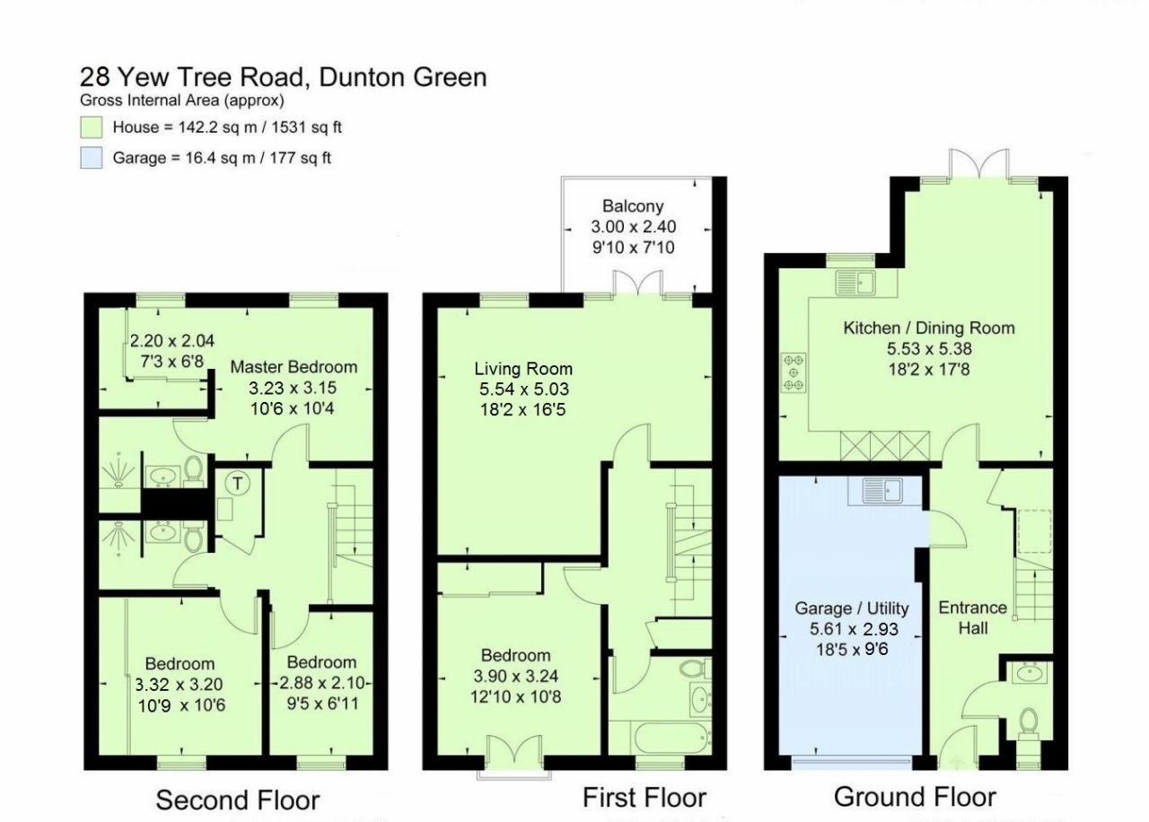 4 bedroom mid terraced house For Sale in Sevenoaks - Floorplan 1