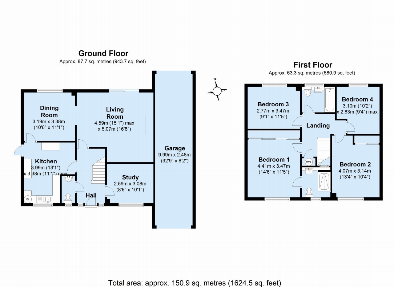 4 bedroom detached house For Sale in Sevenoaks - Floorplan 1