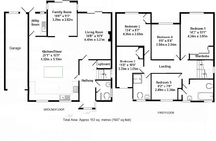 5 bedroom detached house Sold in Tonbridge - Floorplan 1