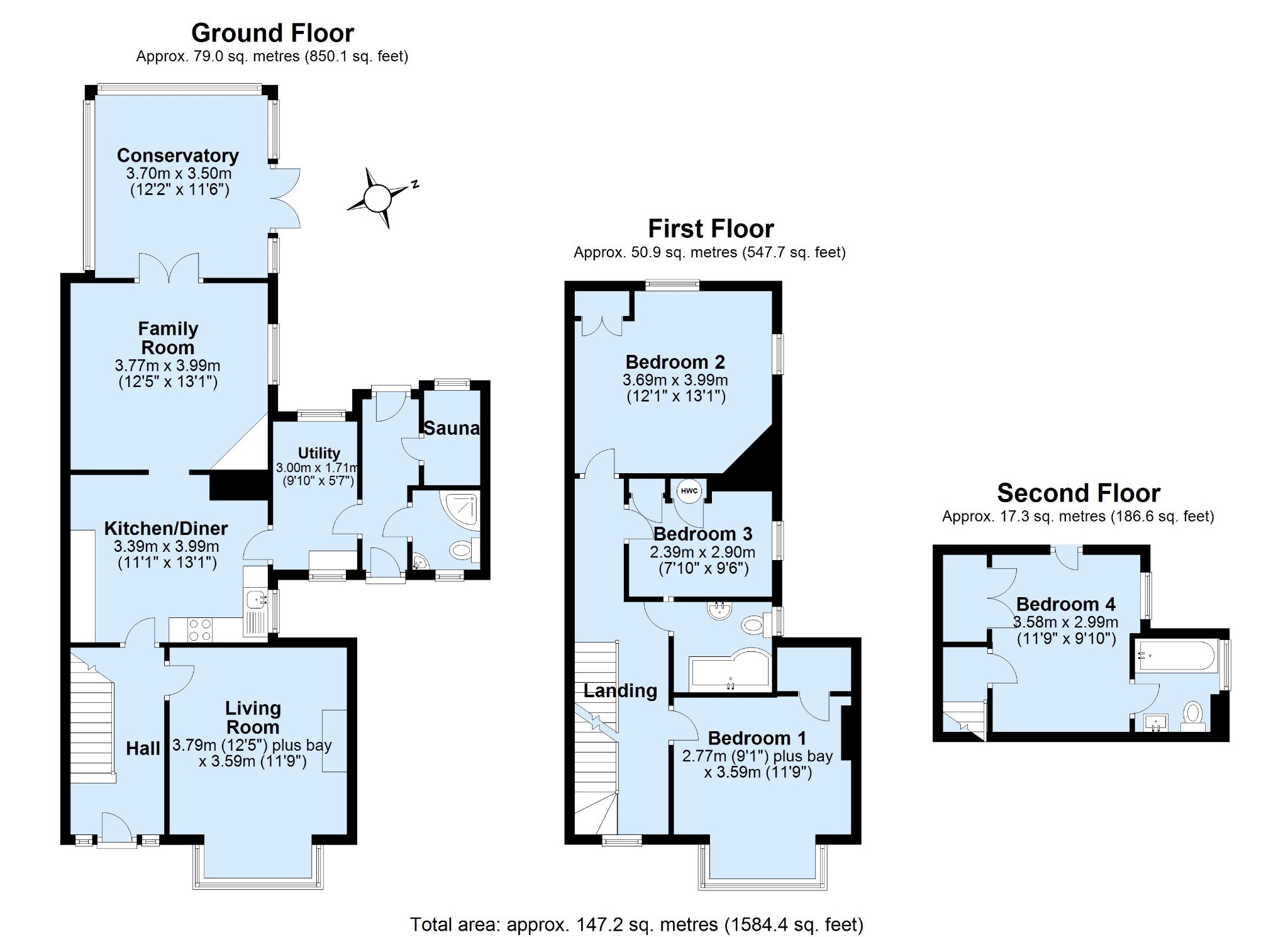 4 bedroom semi-detached house Sold in Sevenoaks - Floorplan 1