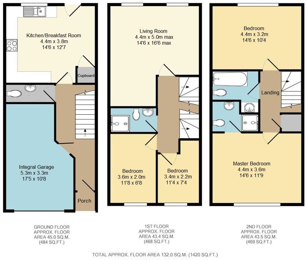4 bedroom town house For Sale in Sevenoaks - Floorplan 1