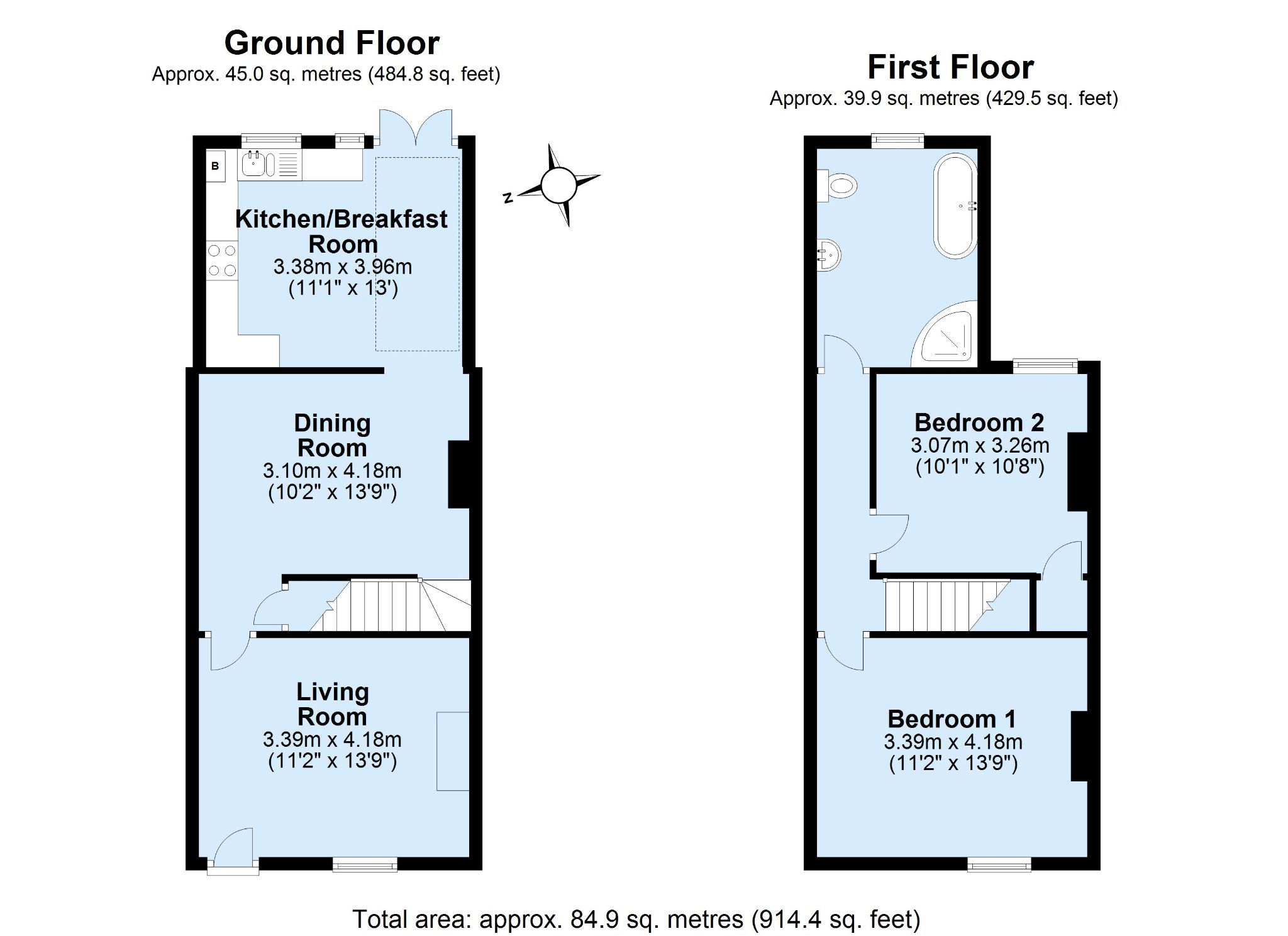 2 bedroom mid terraced house Sold in Seal - Floorplan 1