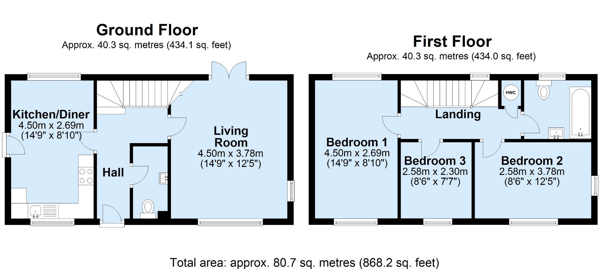 3 bedroom detached house For Sale in Sevenoaks - Floorplan 1