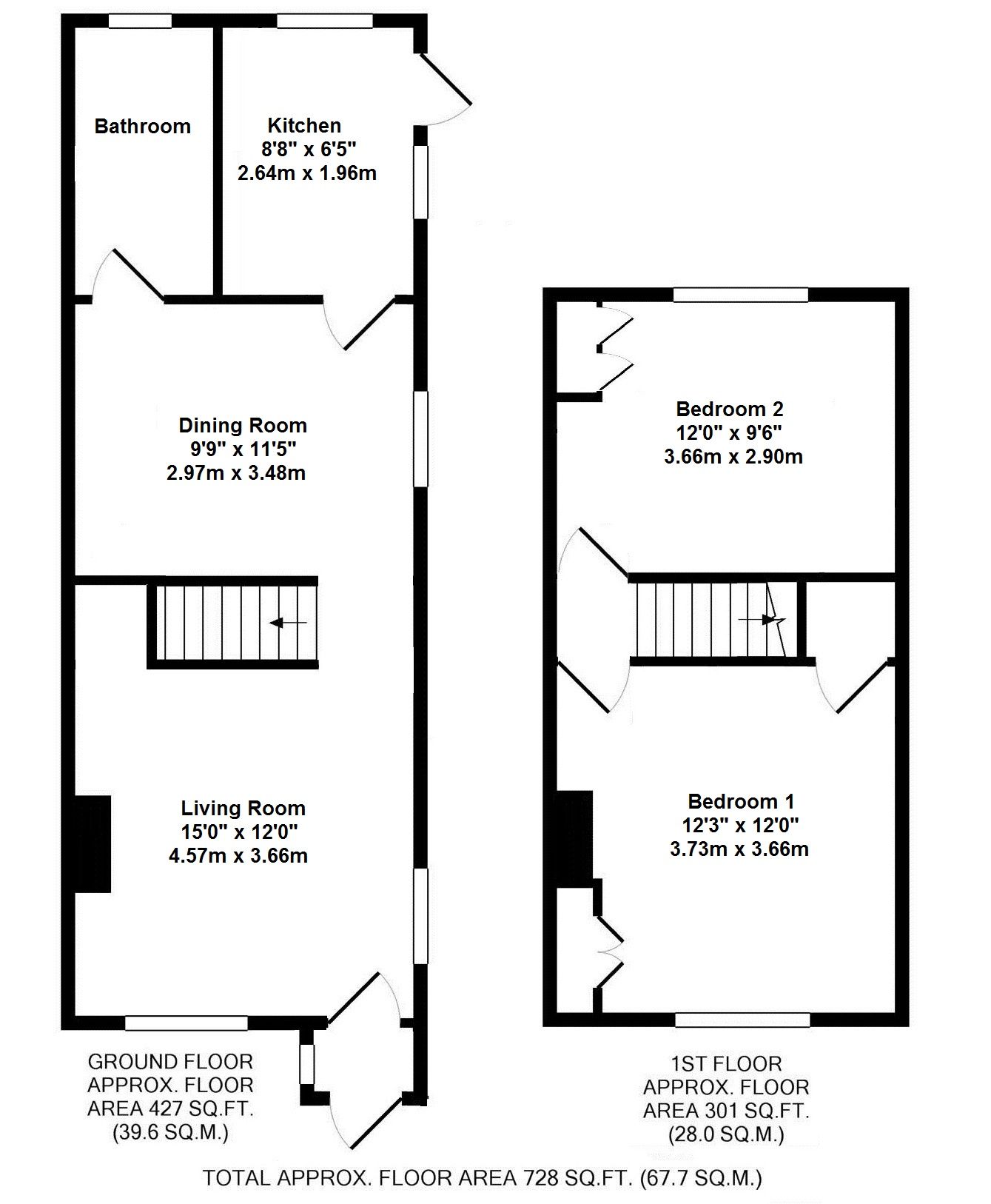2 bedroom end terraced house To Let in Sevenoaks - Floorplan 1