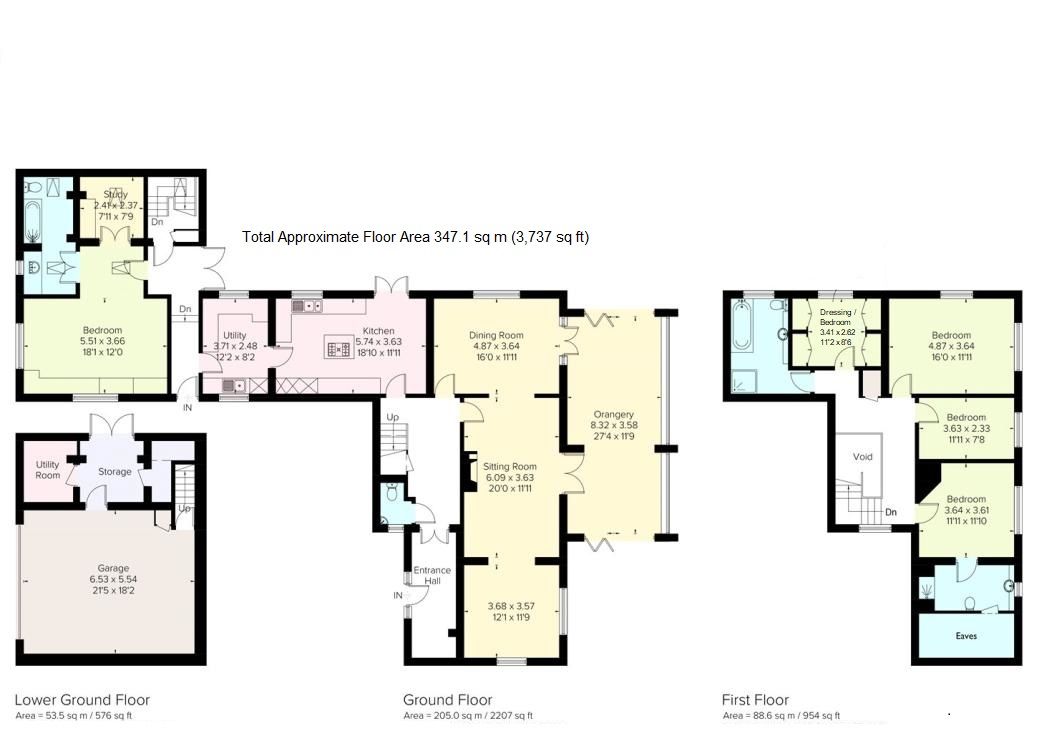 4 bedroom detached house For Sale in Farningham - Floorplan 1