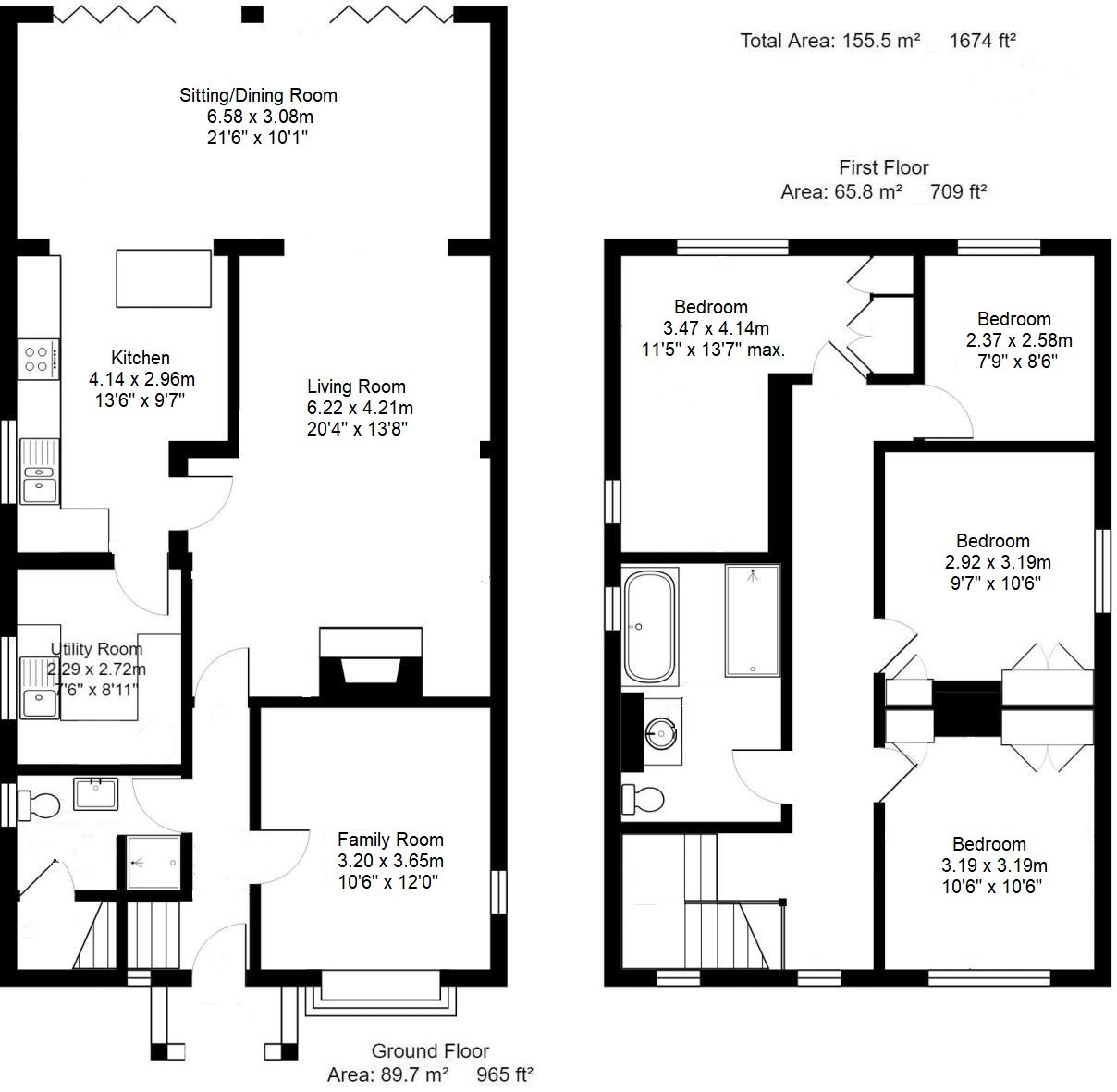 4 bedroom detached house Sale Agreed in Tonbridge - Floorplan 1