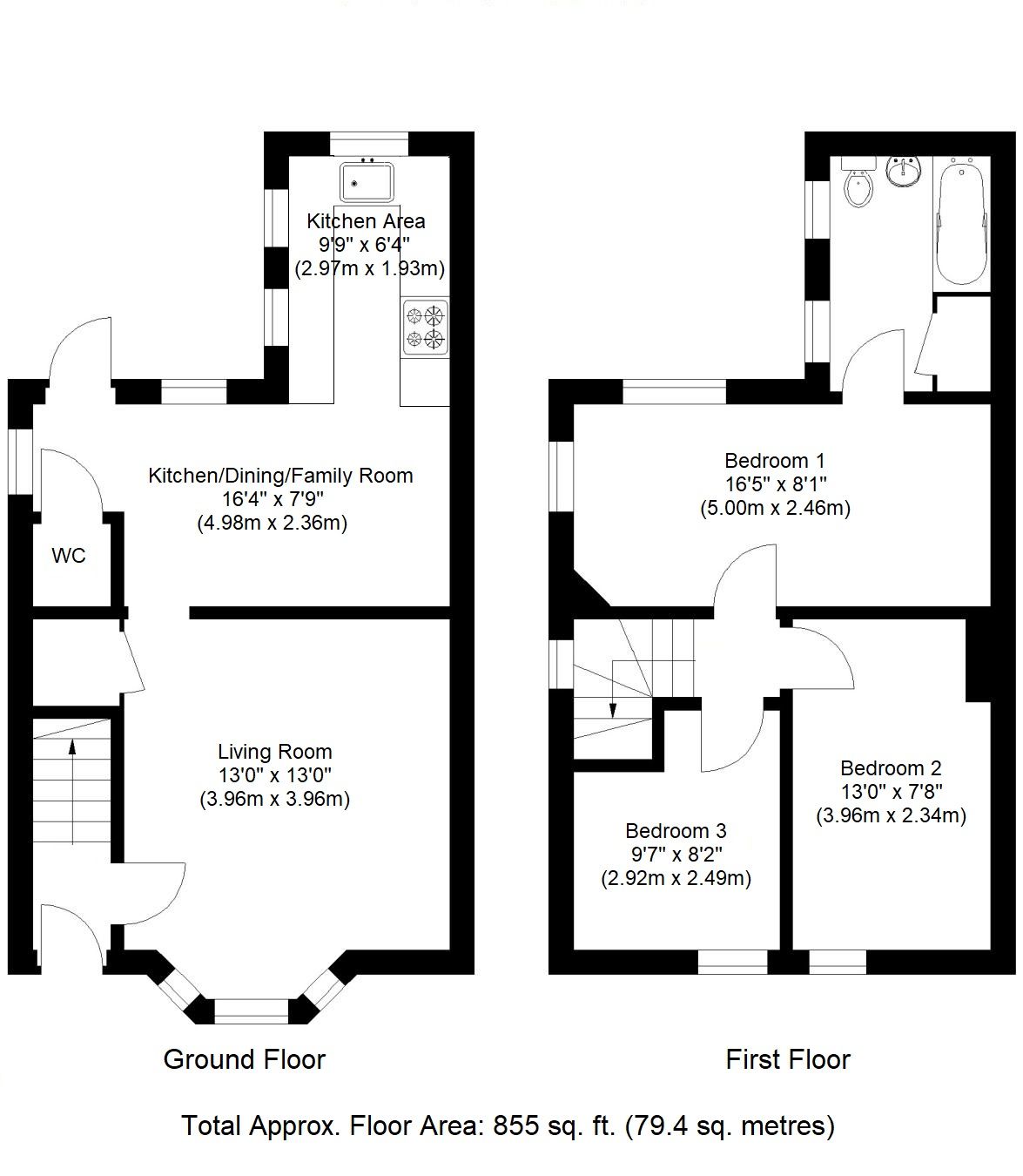3 bedroom semi-detached house For Sale in Sevenoaks - Floorplan 1