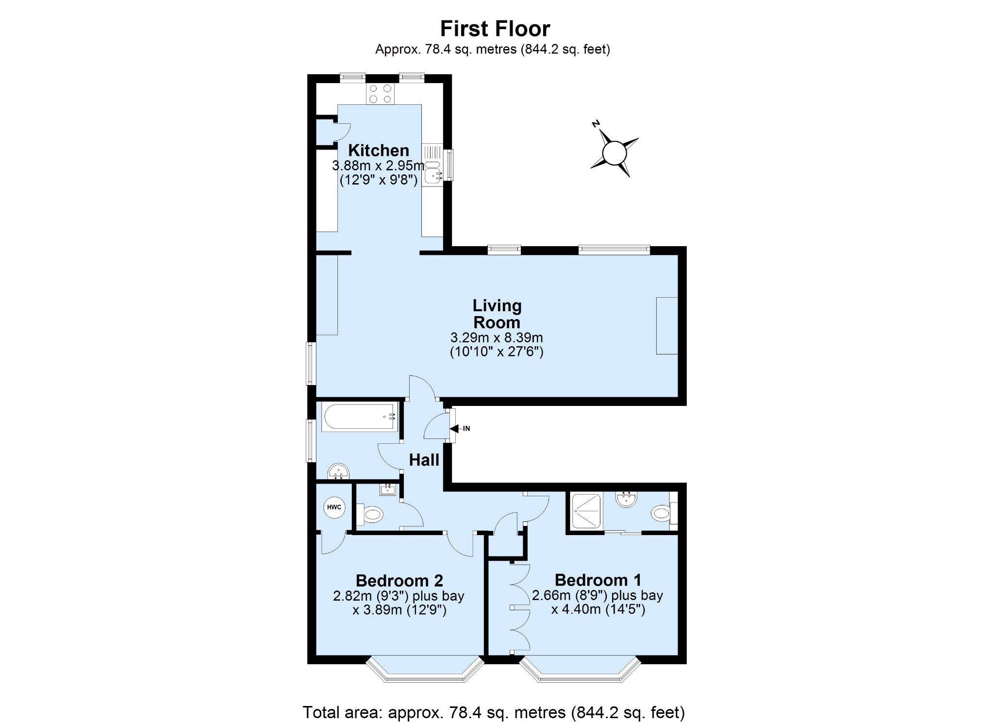 2 bedroom apartment Let Agreed in Sevenoaks - Floorplan 1