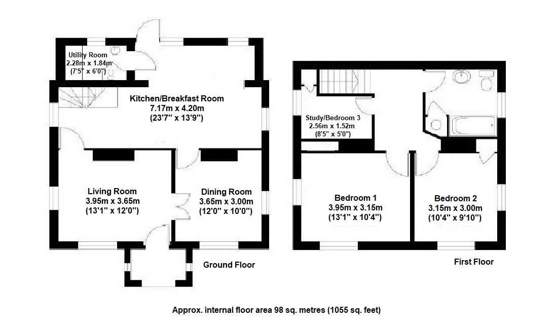 3 bedroom detached house For Sale in Leigh - Floorplan 1