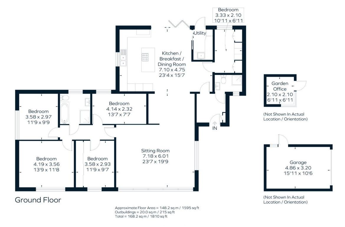 5 bedroom detached bungalow For Sale in Otford - Floorplan 1