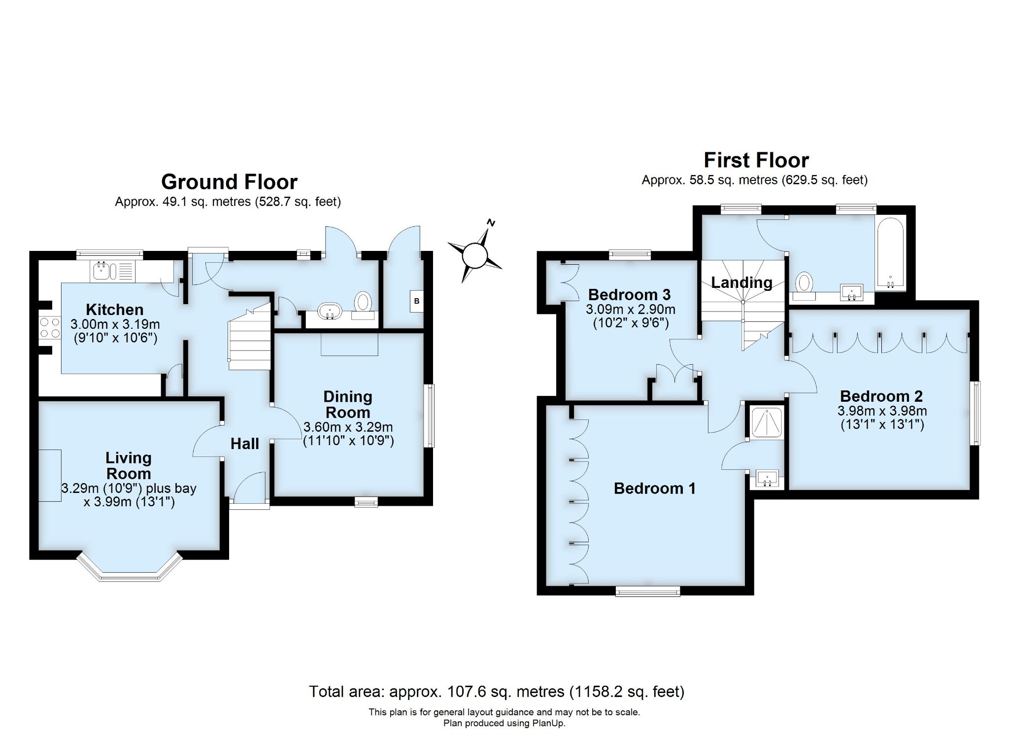 3 bedroom semi-detached house For Sale in Leigh - Floorplan 1