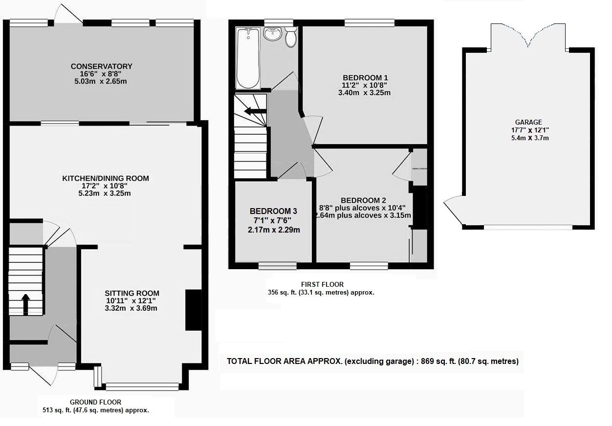 3 bedroom mid terraced house For Sale in Sevenoaks - Floorplan 1