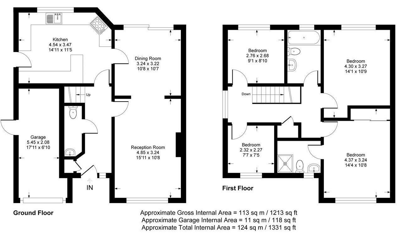 4 bedroom detached house For Sale in Dunton Green - Floorplan 1