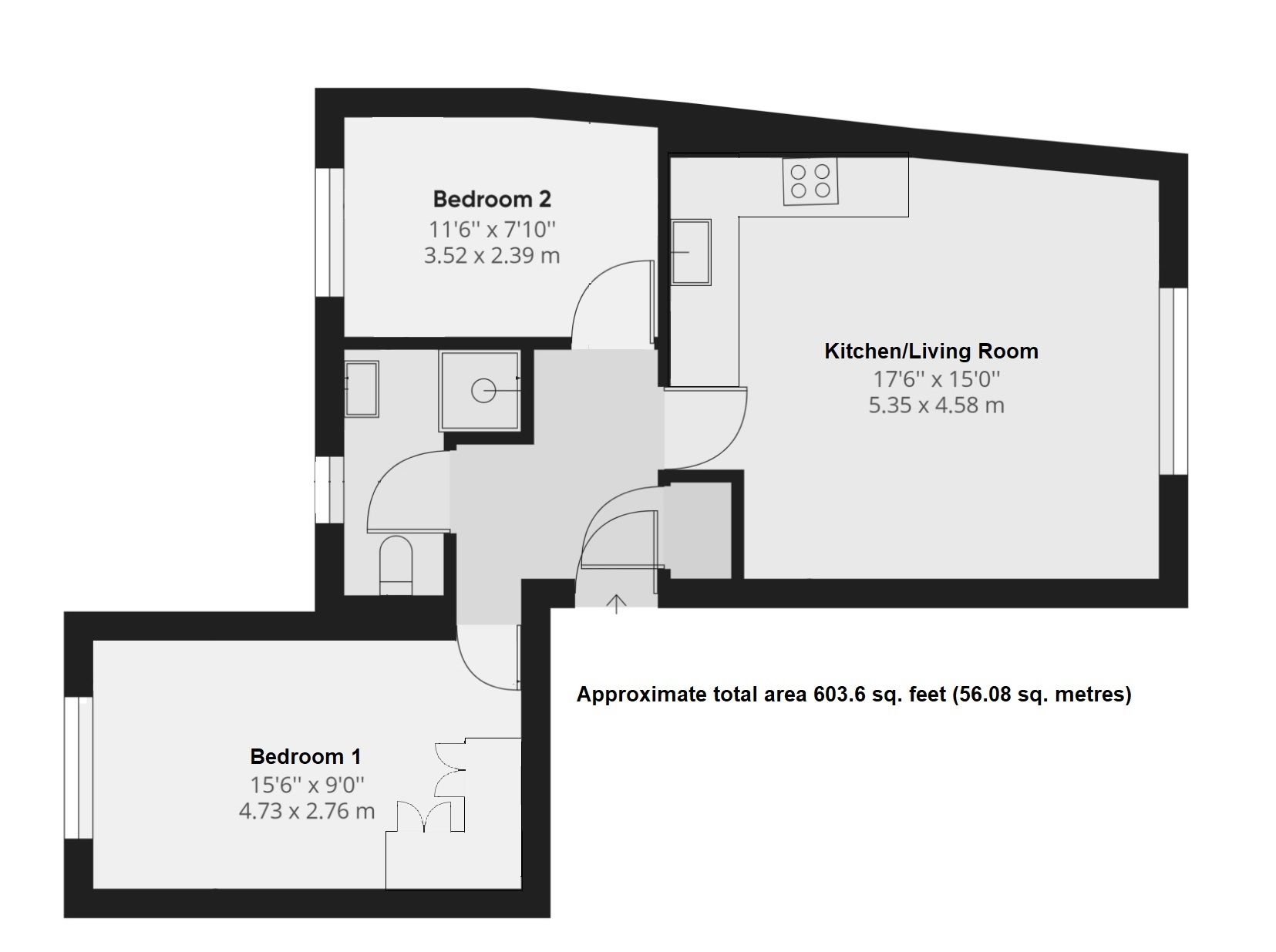 2 bedroom apartment For Sale in Sevenoaks - Floorplan 1