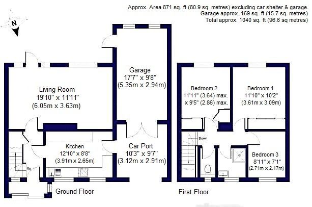 3 bedroom semi-detached house For Sale in Sevenoaks - Floorplan 1