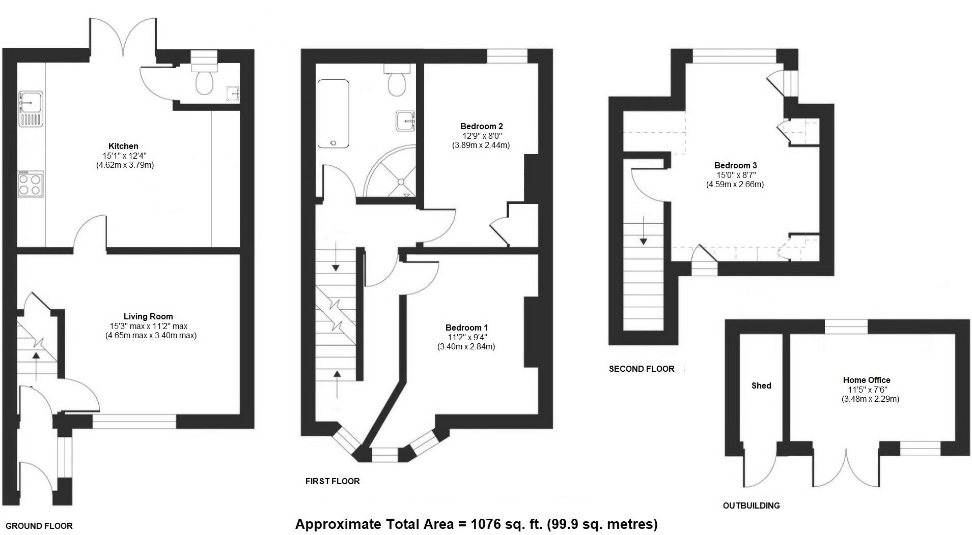 3 bedroom mid terraced house For Sale in Sevenoaks - Floorplan 1