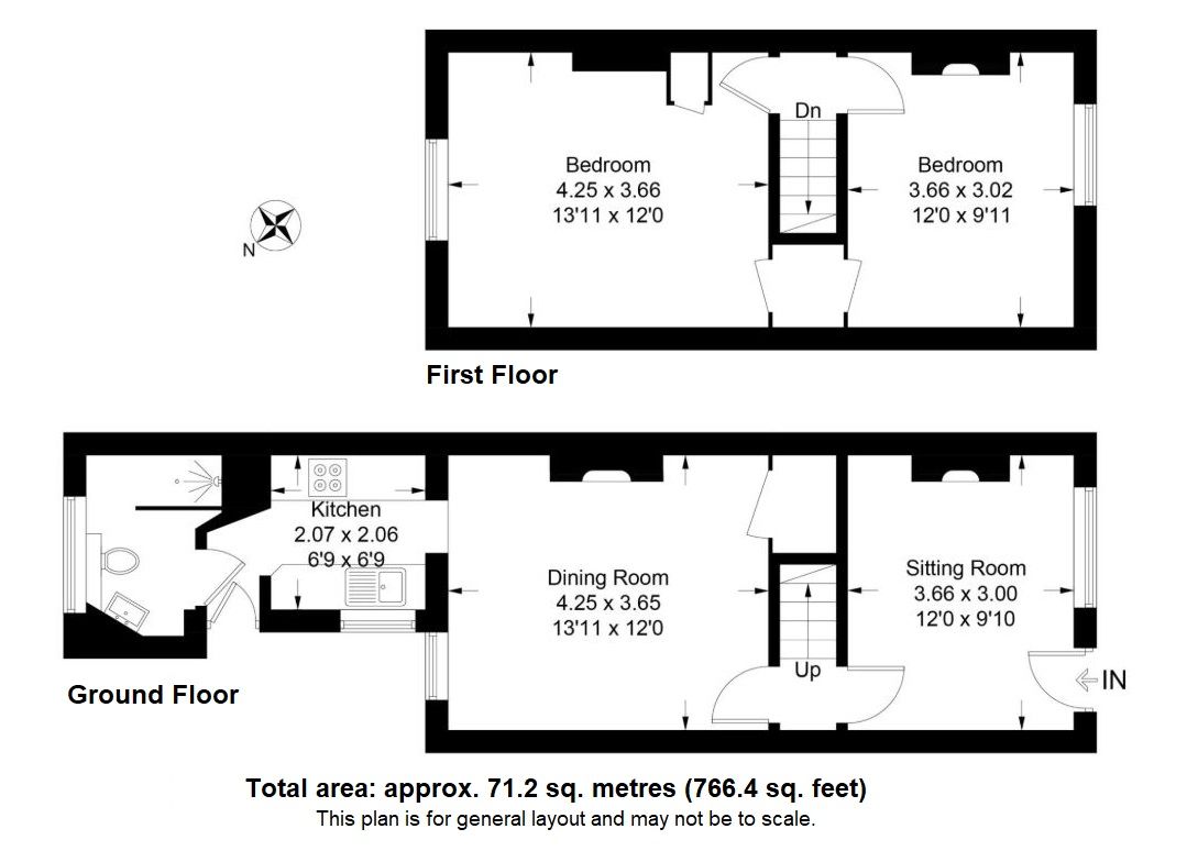 2 bedroom mid terraced house For Sale in Sevenoaks - Floorplan 1