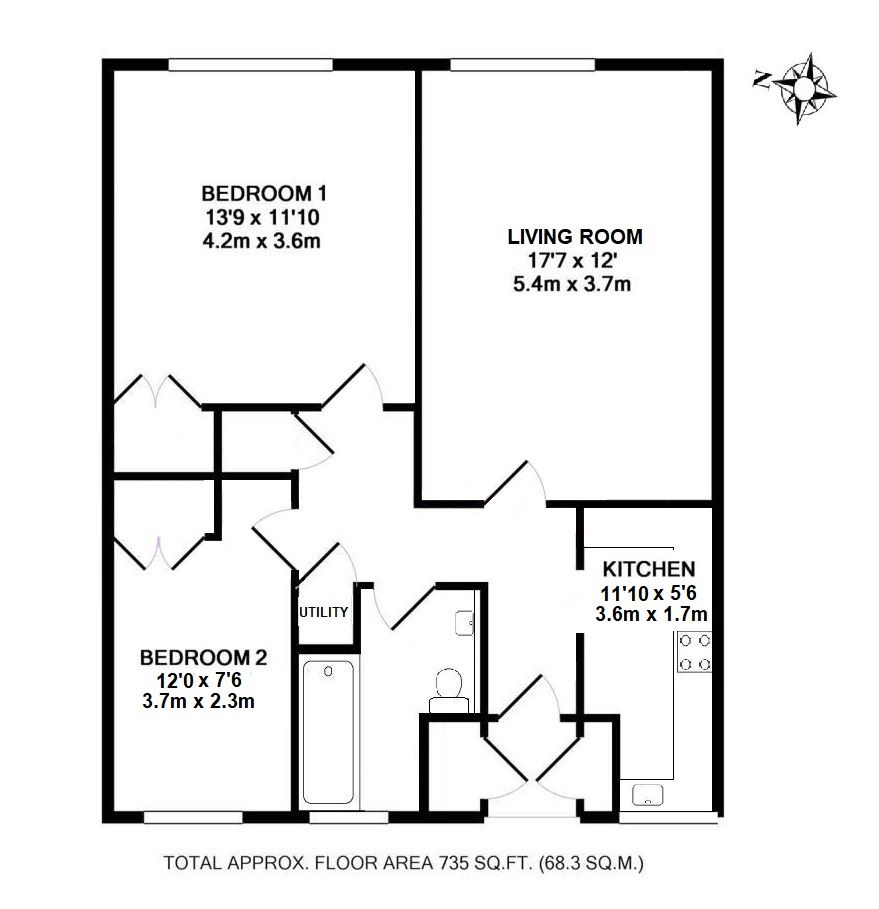 2 bedroom apartment For Sale in Sevenoaks - Floorplan 1