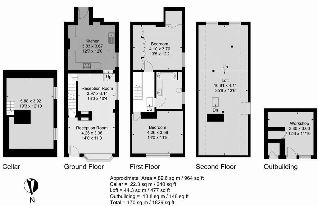 2 bedroom semi-detached house For Sale in Chipstead - Floorplan 1