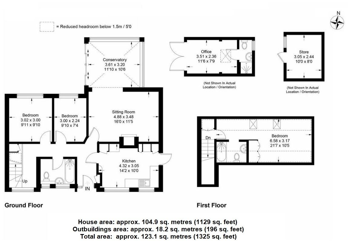 3 bedroom semi-detached bungalow For Sale in Sevenoaks - Floorplan 1