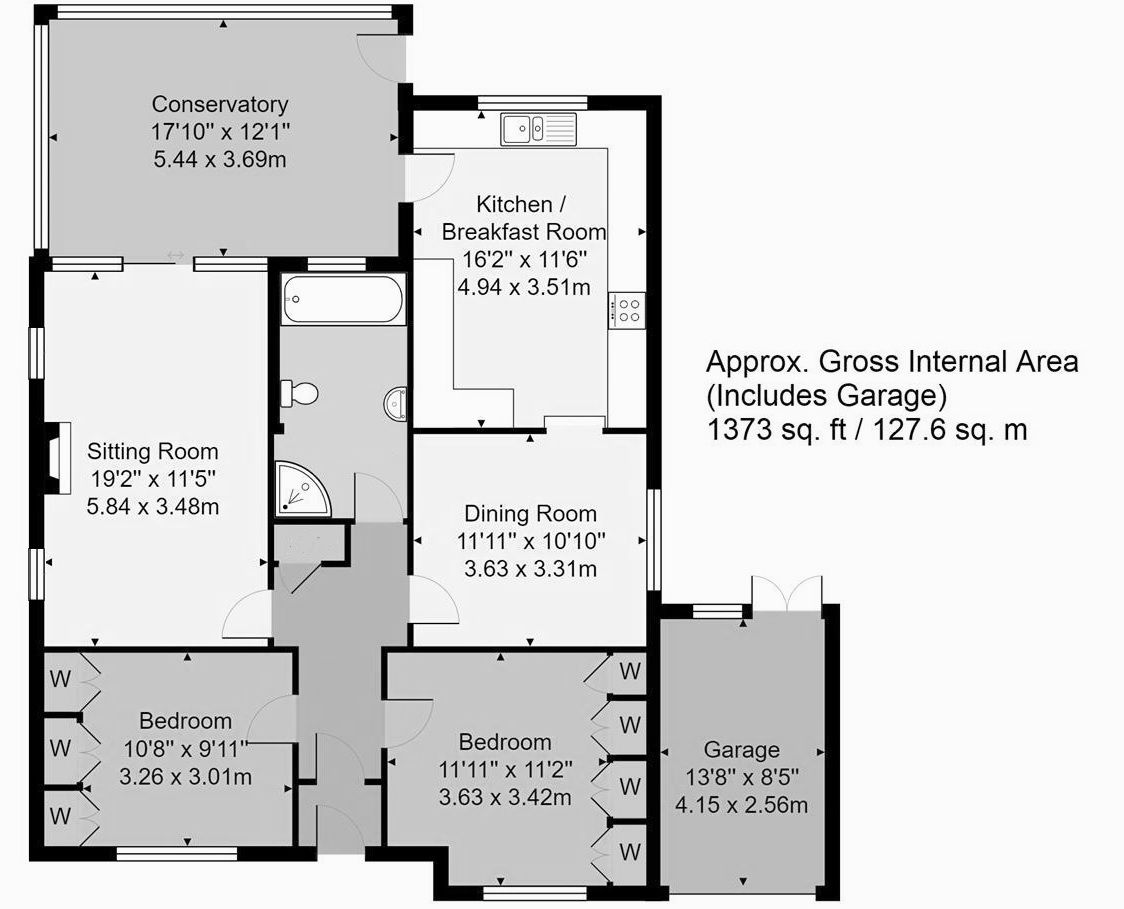 2 bedroom detached bungalow For Sale in Sevenoaks - Floorplan 1
