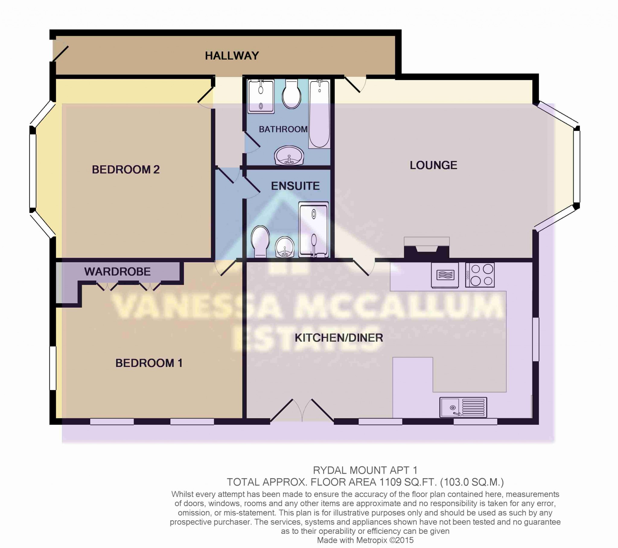 2 bedroom apartment flat/apartment Sale Agreed in Potters Bar - Floorplan 1