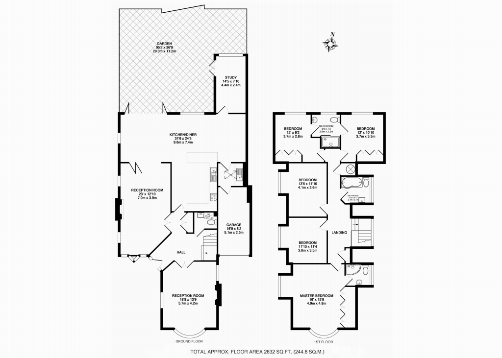 5 bedroom detached house Sale Agreed in Brookmans Park - Floorplan 1