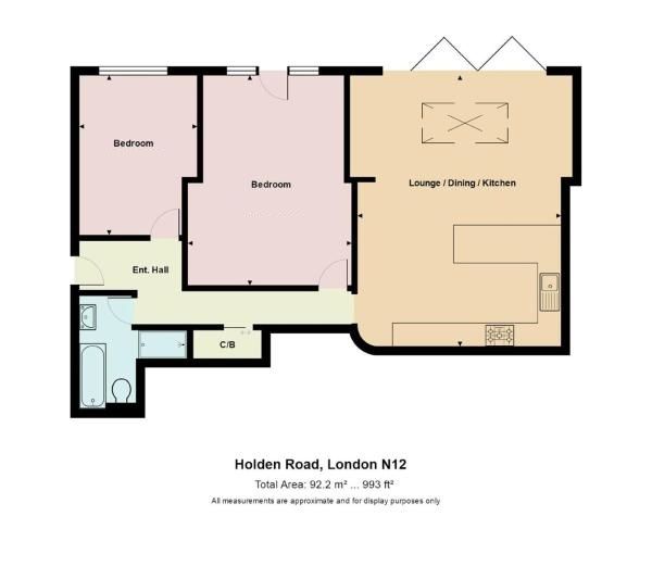 2 bedroom ground floor maisonette flat/apartment For Sale in Woodside Park - Floorplan 1