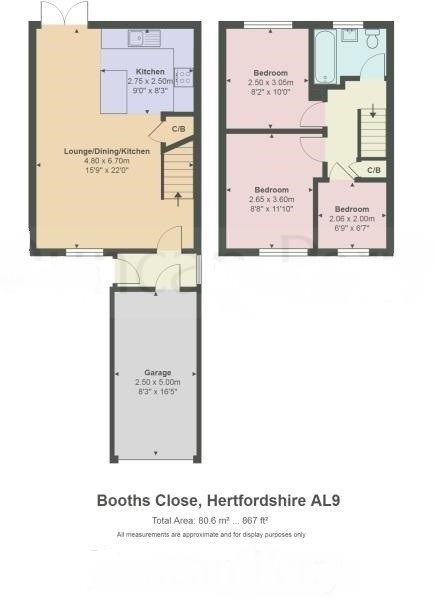 3 bedroom end terraced house SSTC in Welham Green - Floorplan 1