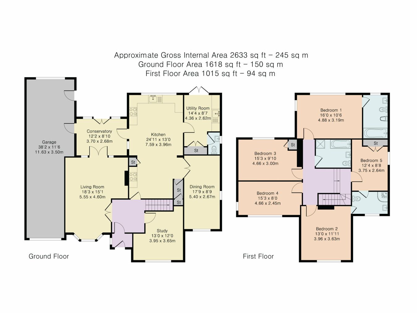 5 bedroom detached house Sale Agreed in Potters Bar - Floorplan 1