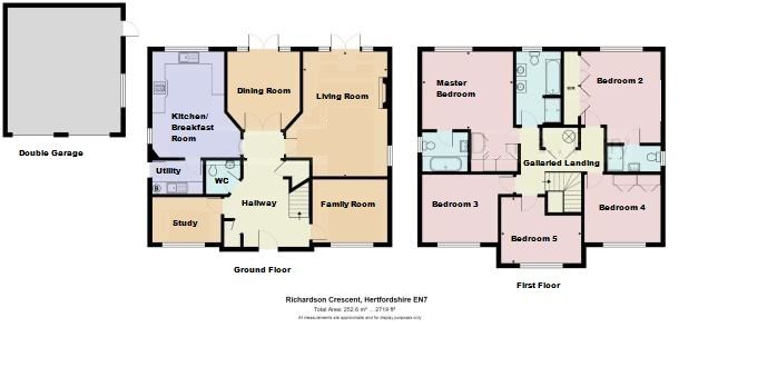 5 bedroom detached house For Sale in West Cheshunt - Floorplan 1