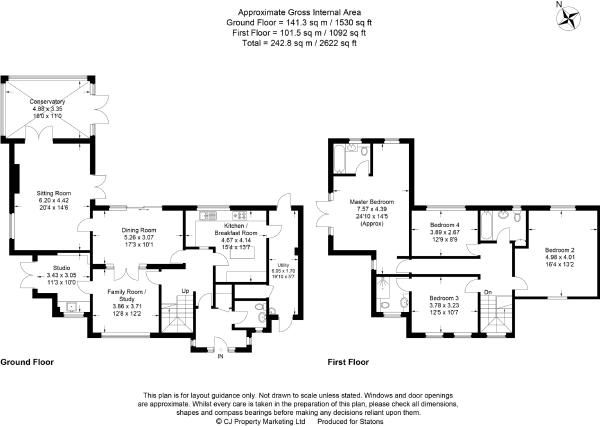 4 bedroom detached house For Sale in Potters Bar - Floorplan 1