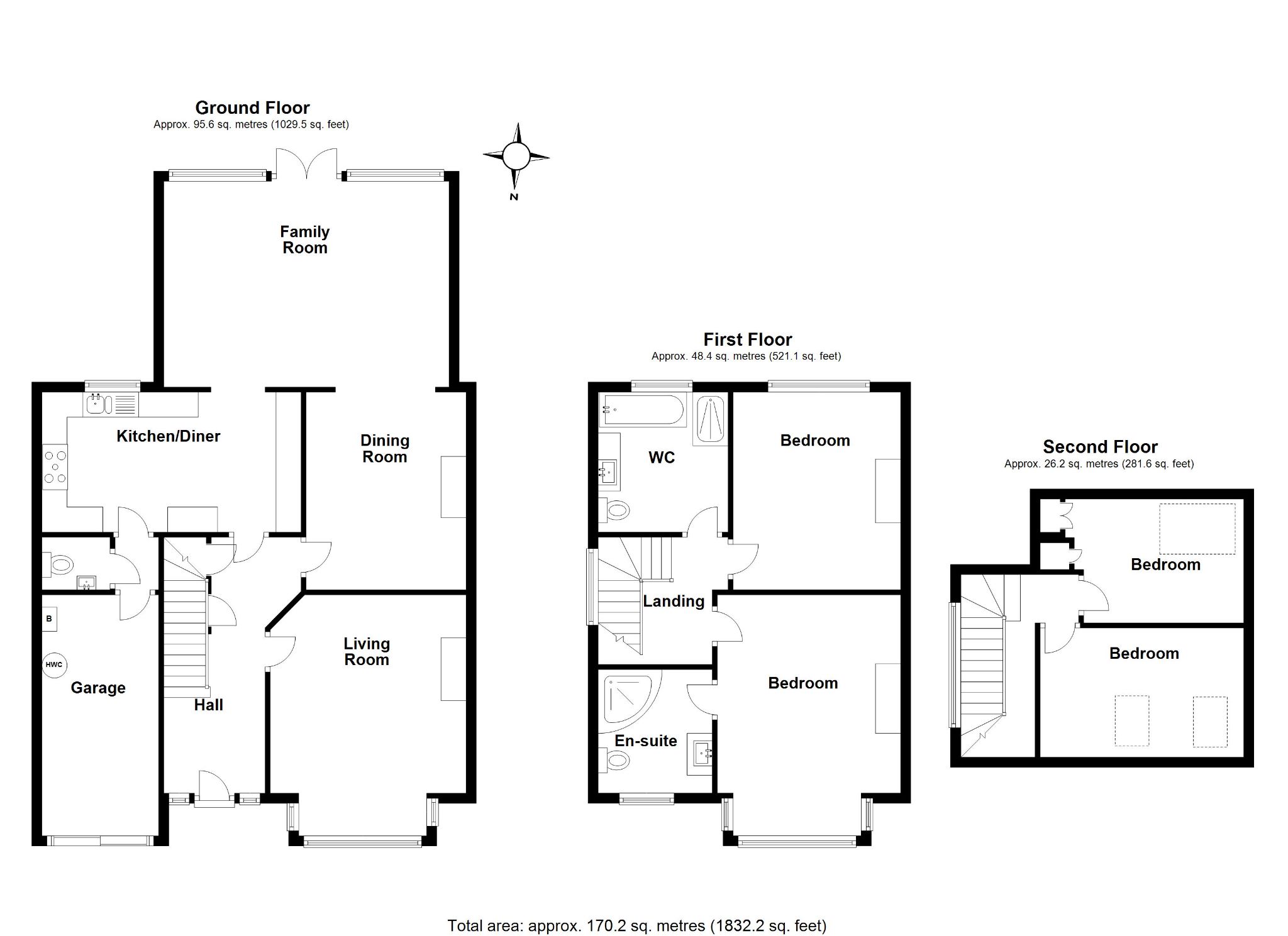4 bedroom semi-detached house For Sale in Potters Bar - Floorplan 1