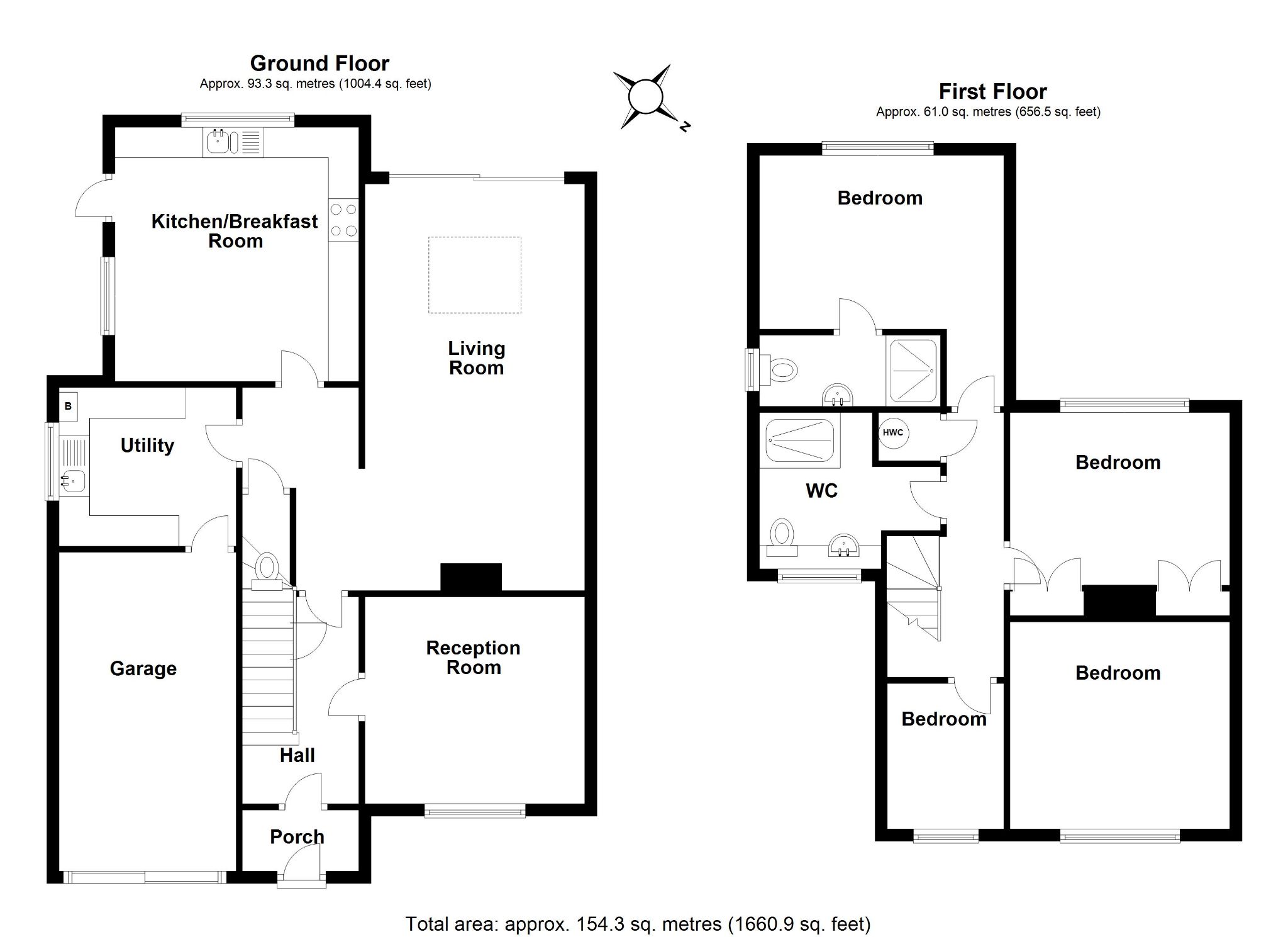 4 bedroom semi-detached house SSTC in Welham Green - Floorplan 1