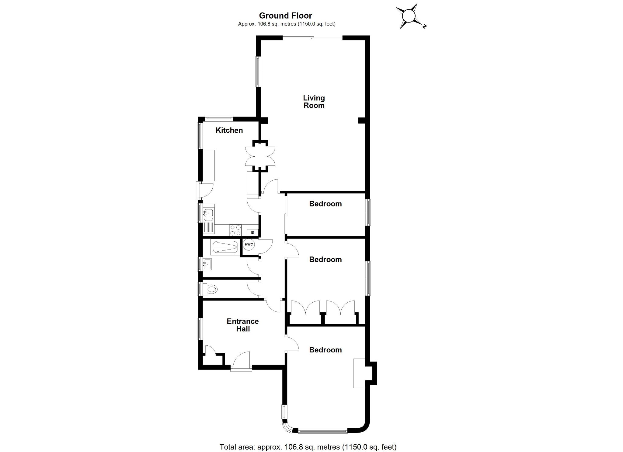 3 bedroom detached bungalow Sale Agreed in Potters Bar - Floorplan 1