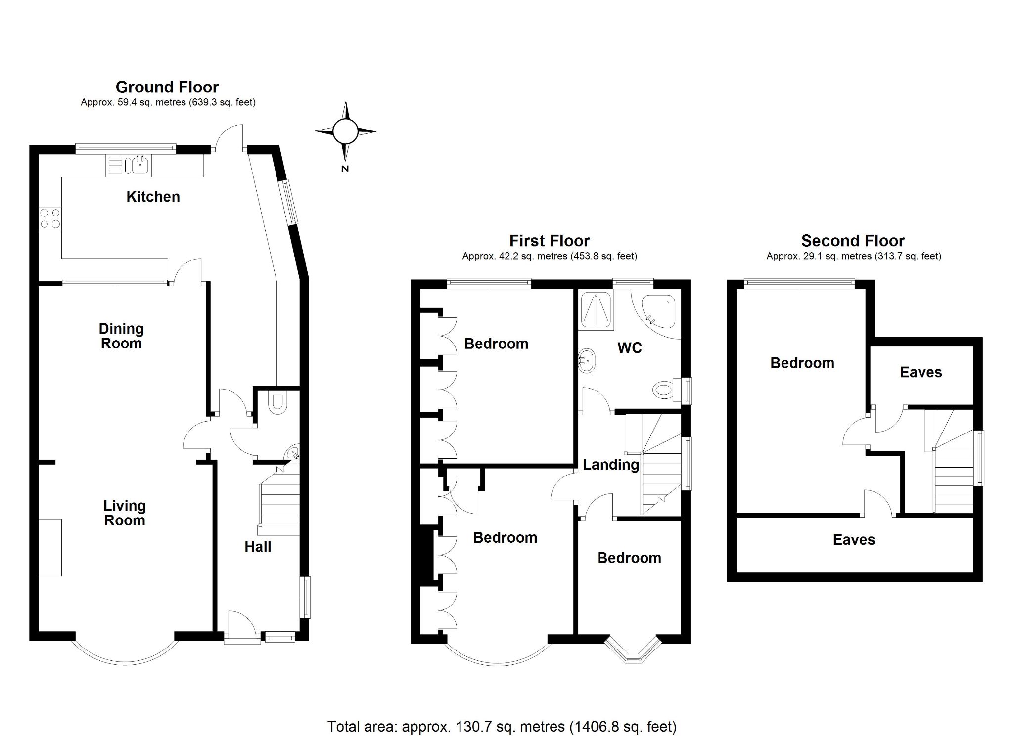 4 bedroom semi-detached house Sold in Potters Bar - Floorplan 1