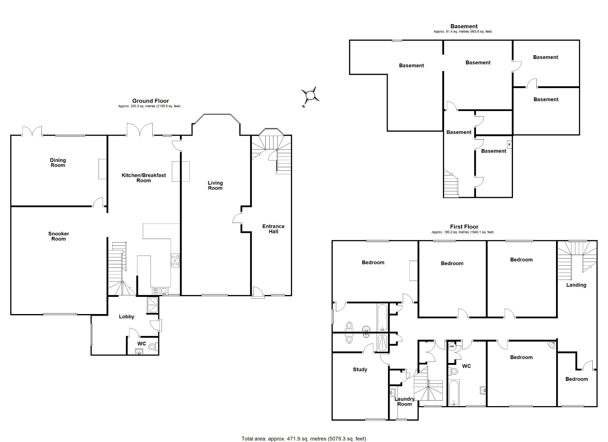 6 bedroom mews house SSTC in Brookmans Park - Floorplan 1