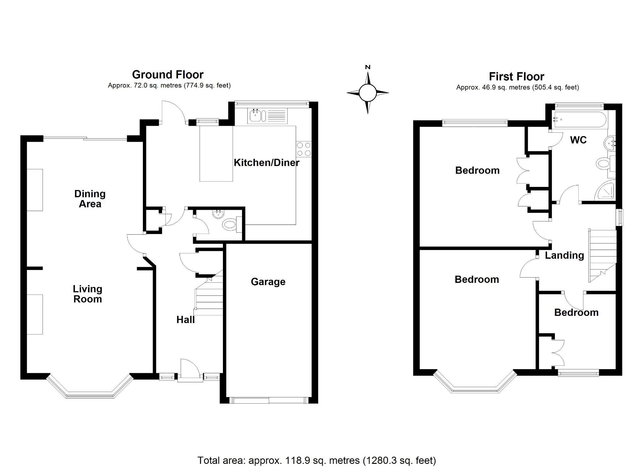 3 bedroom semi-detached house SSTC in Brookmans Park - Floorplan 1