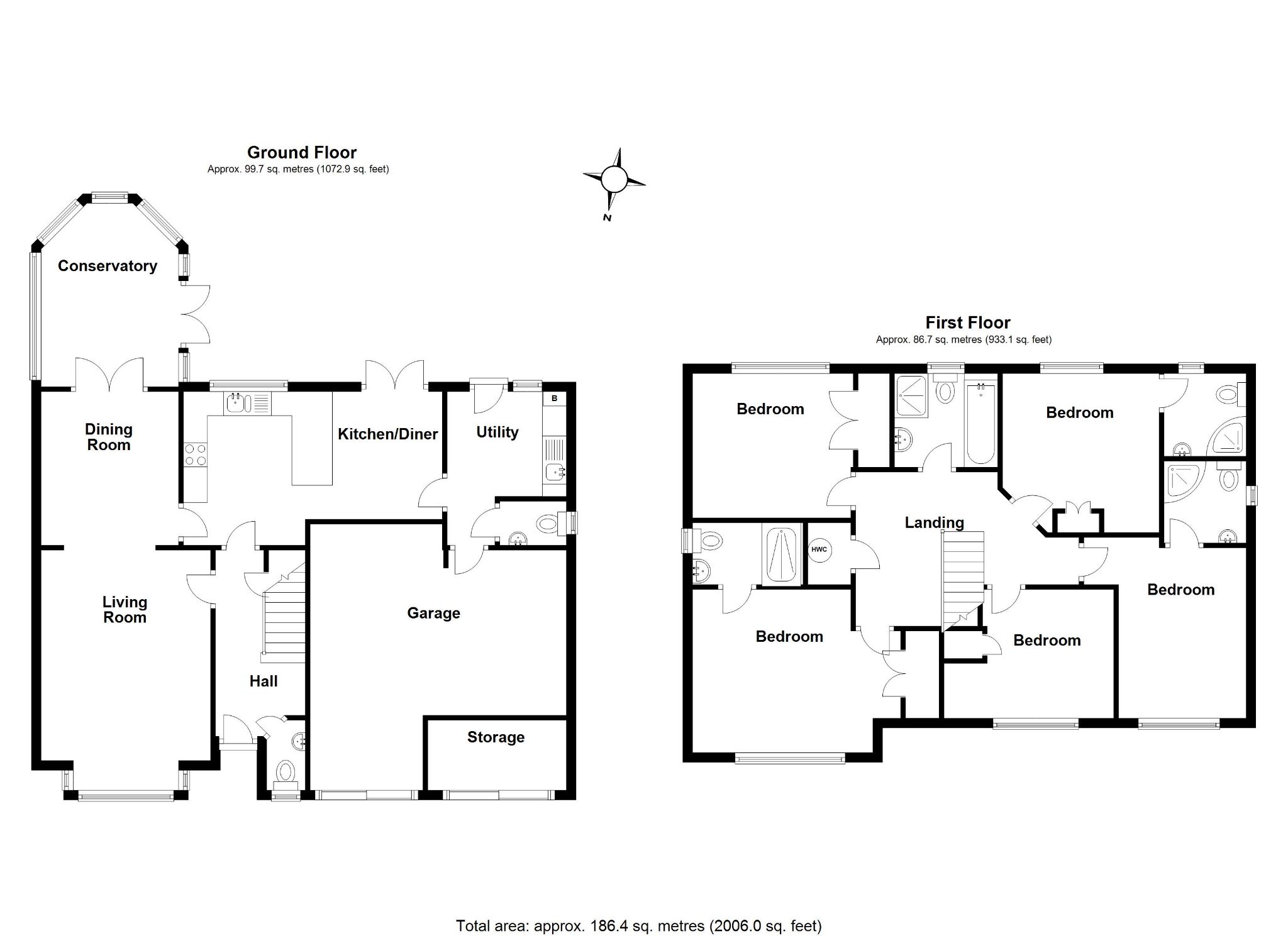 5 bedroom detached house Sale Agreed in Goffs Oak - Floorplan 1