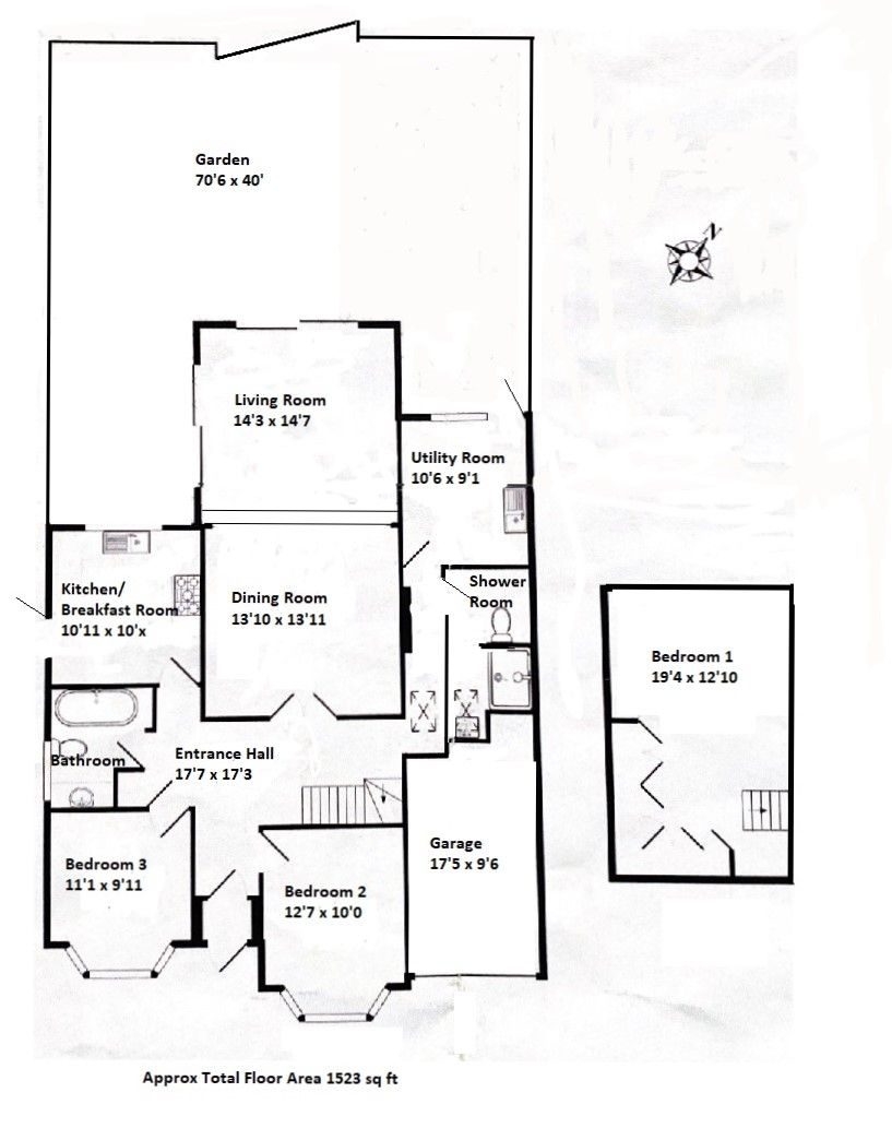 3 bedroom detached bungalow SSTC in Potters Bar - Floorplan 1