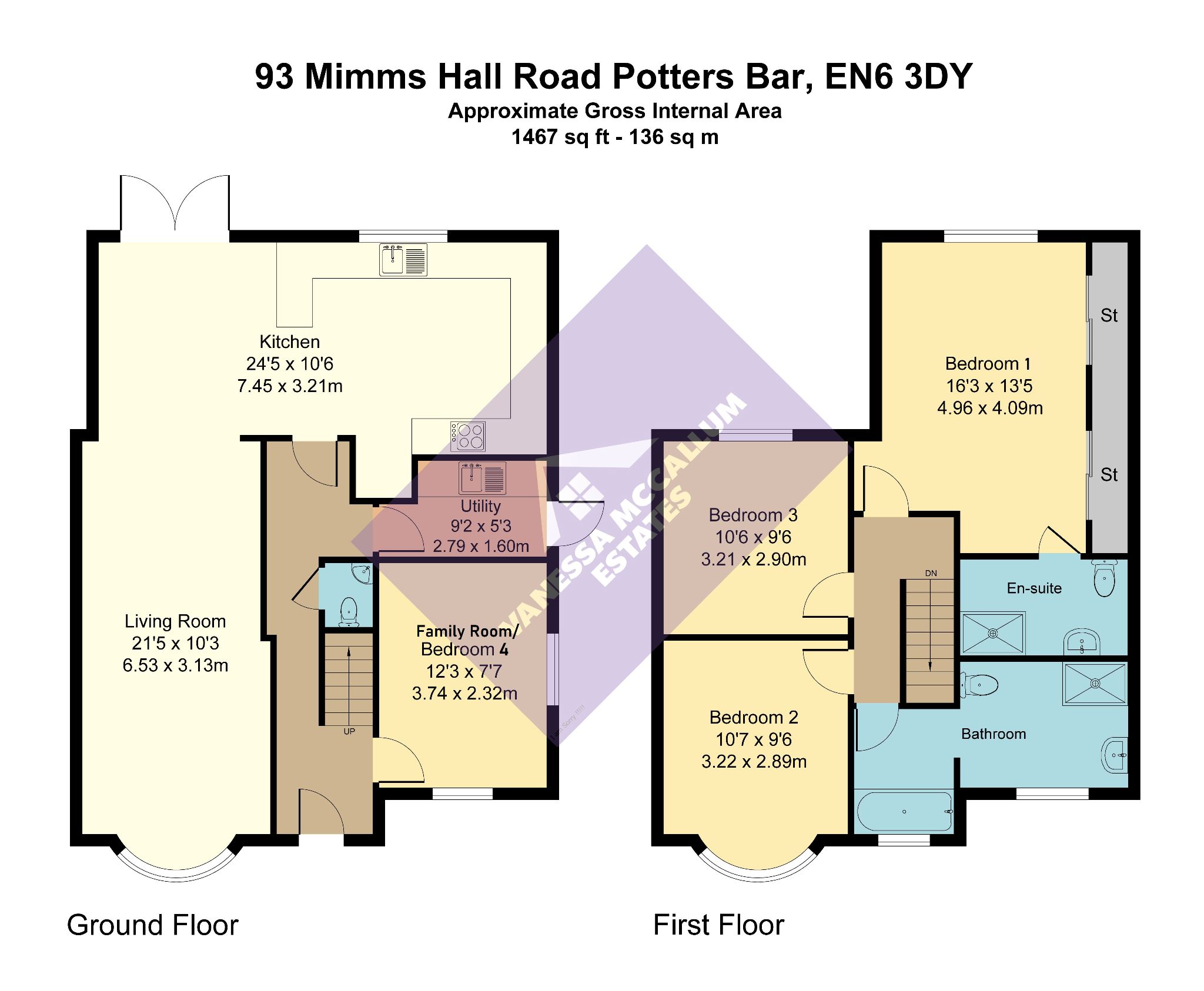3 bedroom semi-detached house For Sale in Potters Bar - Floorplan 1