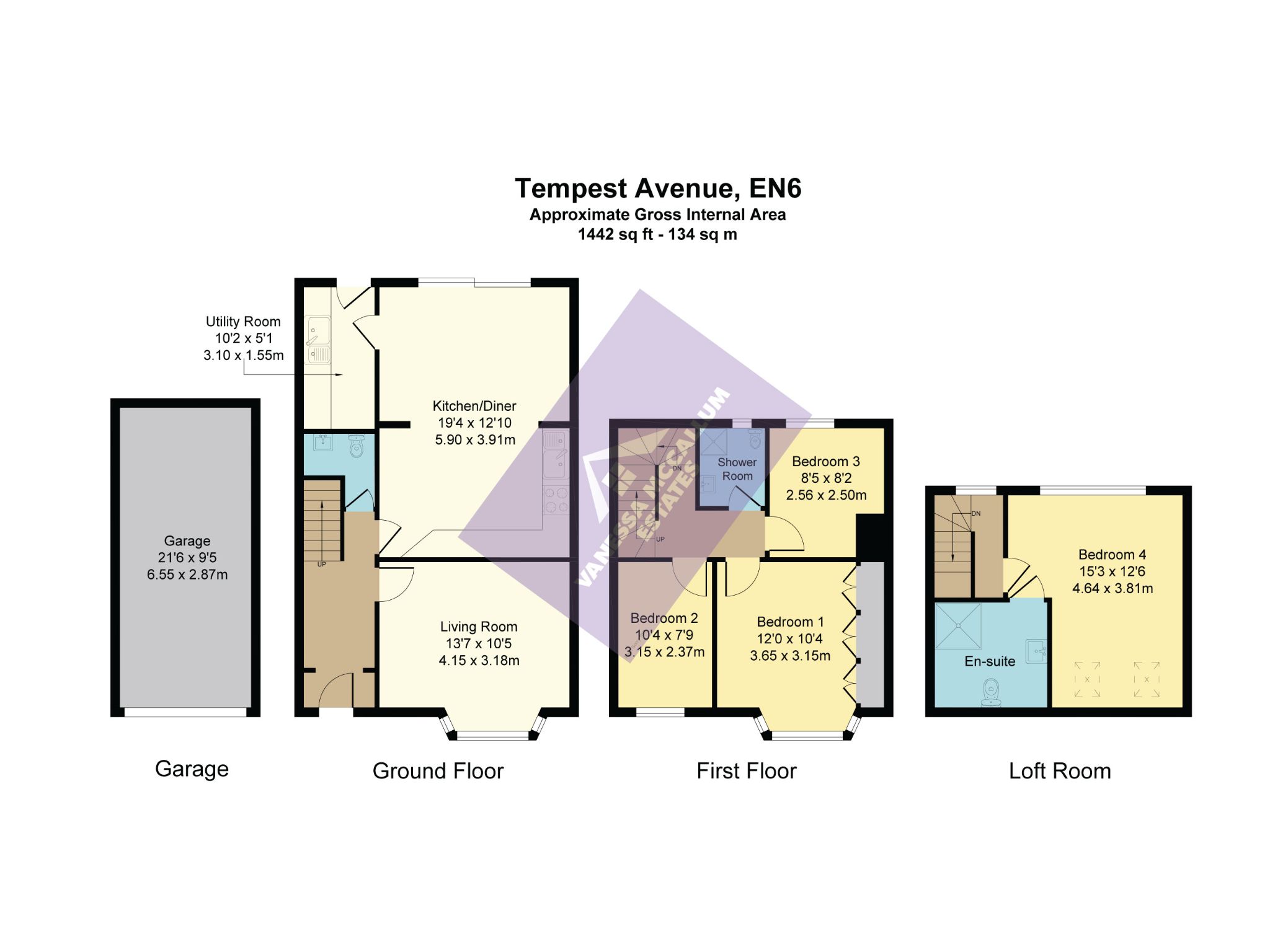 4 bedroom semi-detached house Sale Agreed in Potters Bar - Floorplan 1